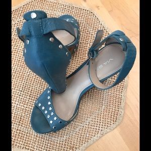 BLUE VIA SPIGA Leather Sz 8M WEDGES